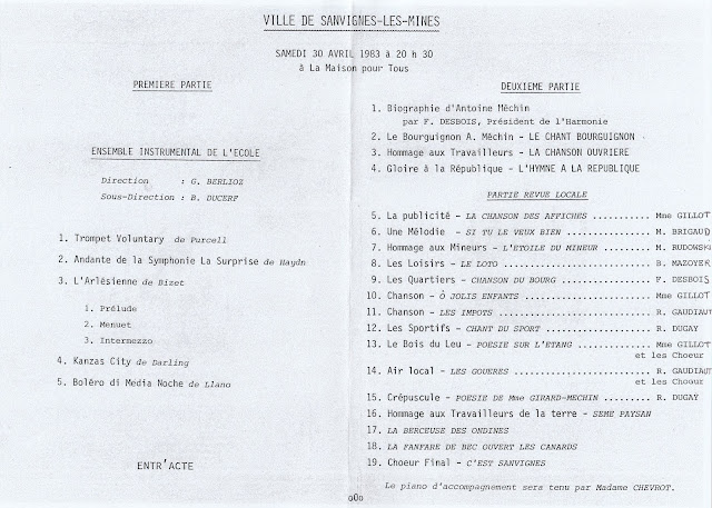 Programme de la soirée Hommage à Antoine Méchin, Sanvignes, 30 avril 1983  (numérisation musée-collection Berlioz) 