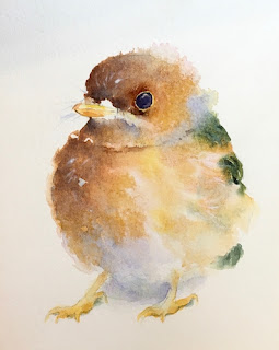 watercolor painting of bird, 鳥の水彩画