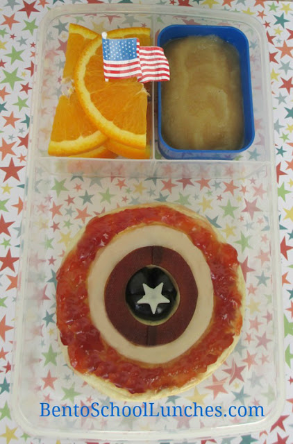 Avenger Captain America shield fun lunch, Bento School Lunches