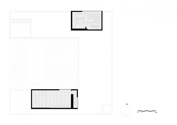 Upper floor plan of Minimalist Home by Beel & Achtergael Architects
