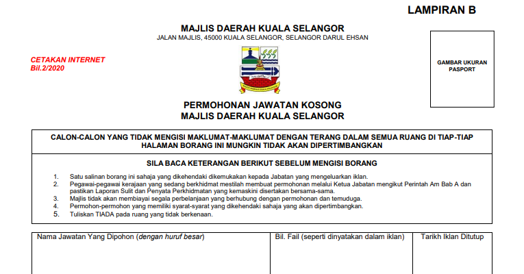 Jawatan Kosong di Majlis Daerah Kuala Selangor - JOBCARI ...