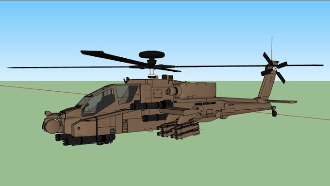 Sketchup - Apache Helicopter 3D Modeling simplified