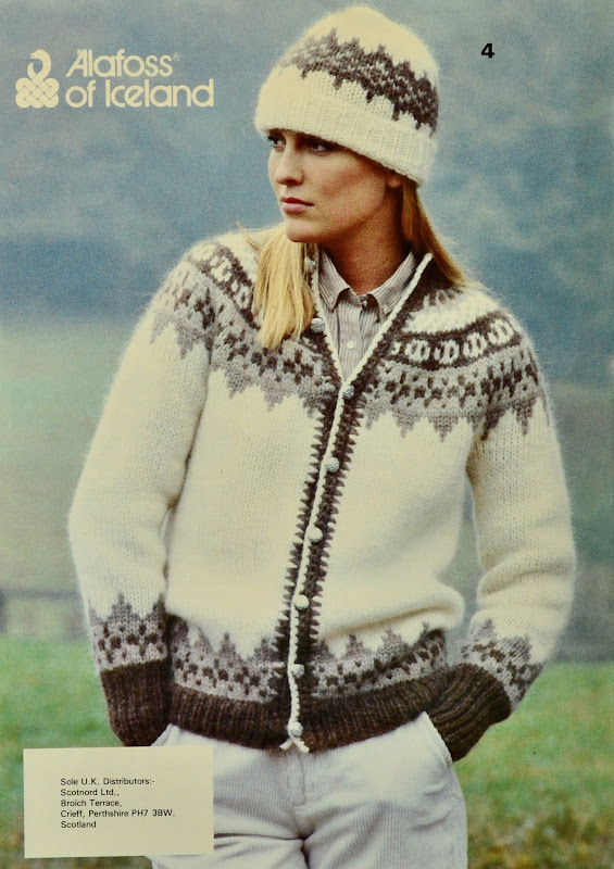 Vintage 1980s Alafoss Lopi Cardigan and Hat Knitting Pattern  - Booklet No 2