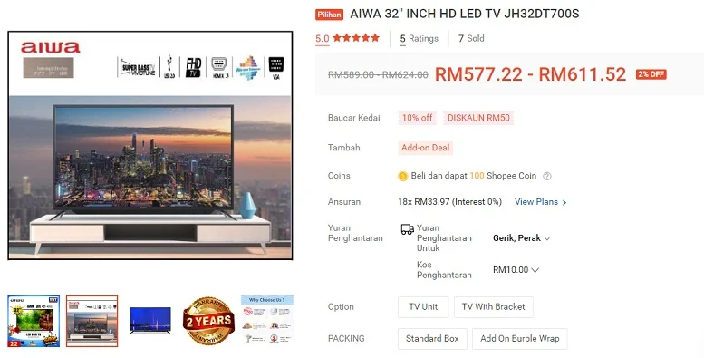 tv murah shopee