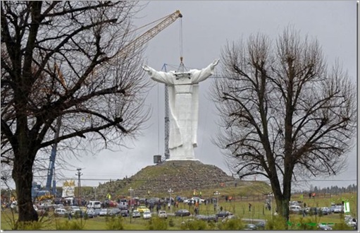 The tallest statue of Jesus in Poland