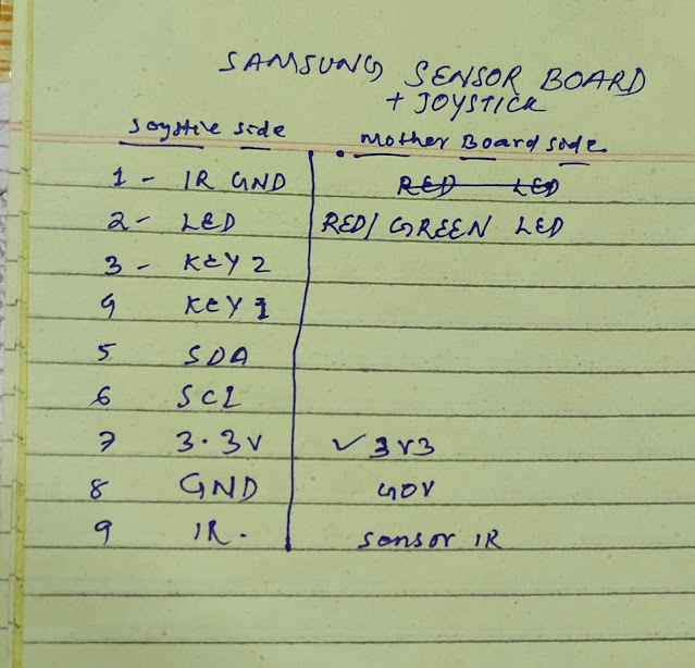 Samsung LED TV sensor Connection