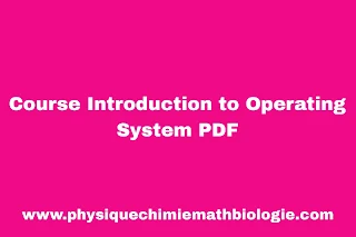 Course Introduction to Operating System PDF