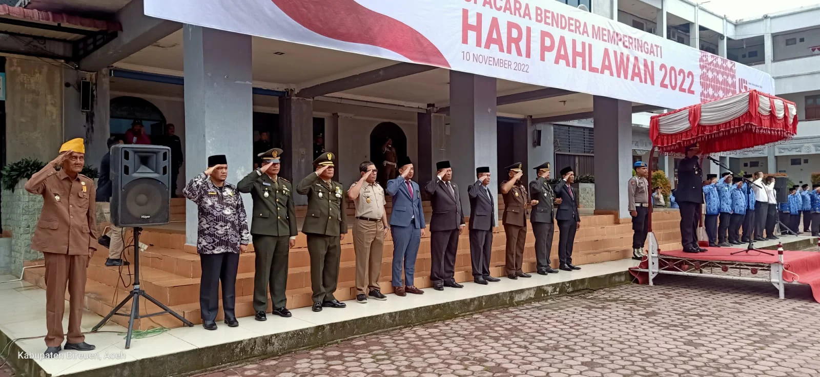 Dandim 0111/Bireuen Bersama Forkopimda Ikuti Upacara Memperingati Hari Pahlawan Ke -77 Tahun 2022