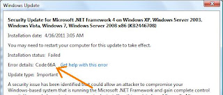 Can't install KB2160841 Error Code: 66a