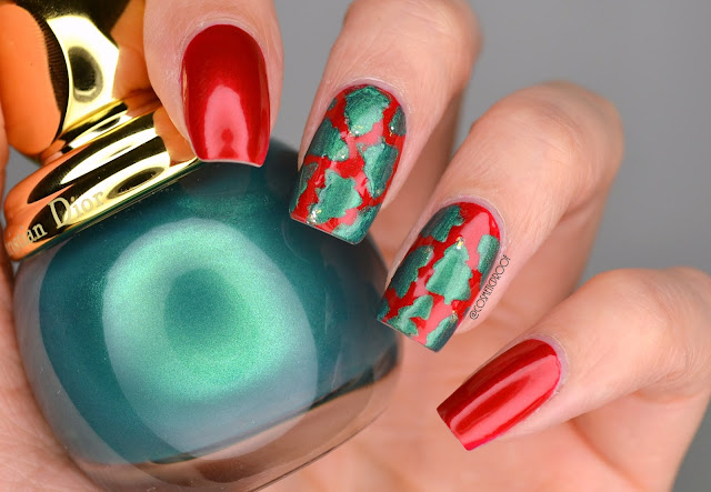 Dior Christmas Tree Nail Art