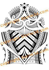 samoan inspired shoulder sleeve tattoo with moari designs