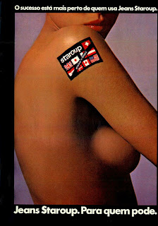 propaganda Jeans Staroup - 1978. moda anos 70; propaganda anos 70; história da década de 70; reclames anos 70; brazil in the 70s; Oswaldo Hernandez 