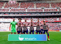 CLUB ATLÉTICO DE MADRID. Temporada 2022-23. Jan Oblak, Axel Witsel, Matheus Cunha, Stefan Savić, José María Giménez, Nahuel Molina. Ángel Correa, Antoine Griezmann, Reinildo, Koke y Yannick Carrasco. CLUB ATLÉTICO DE MADRID 2 GIRONA F. C. 1 Sábado 08/10/2022, 16:15 horas. Campeonato de Liga de 1ª División, jornada 8. Madrid, estadio Civitas Metropolitano: 54.069 espectadores. GOLES: 1-0: 5’, Ángel Correa. 2-0: 48’, Ángel Correa. 2-1: 66’, Rodrigo Riquelme.