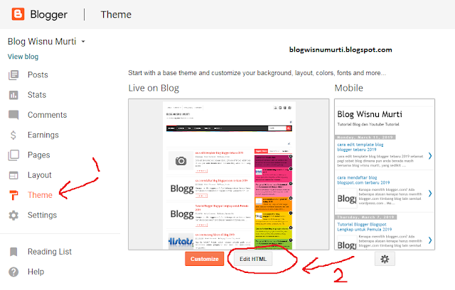 cara edit template blog blogger tebaru 2019