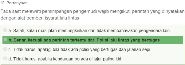 Contoh Soal Ujian teori SIM A dgn Kunci Jawaban Oktober 2018