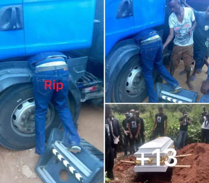 Mechanic crushed to death while servicing a truck (photos).