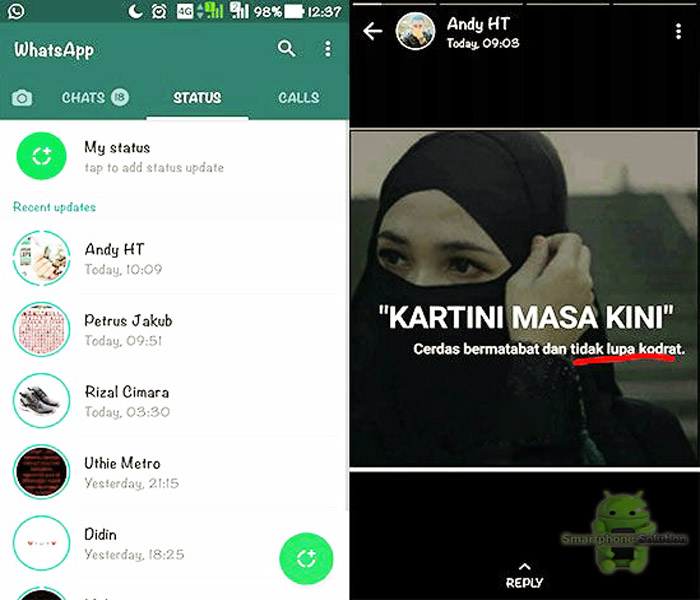 Cara Bikin Status Foto Dan Gambar Di Whatsapp Android