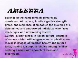 ▷ meaning of the name ARLETTA (✔)