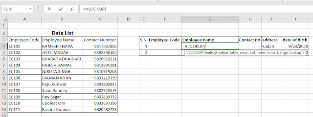 vlookup formula in excel with example