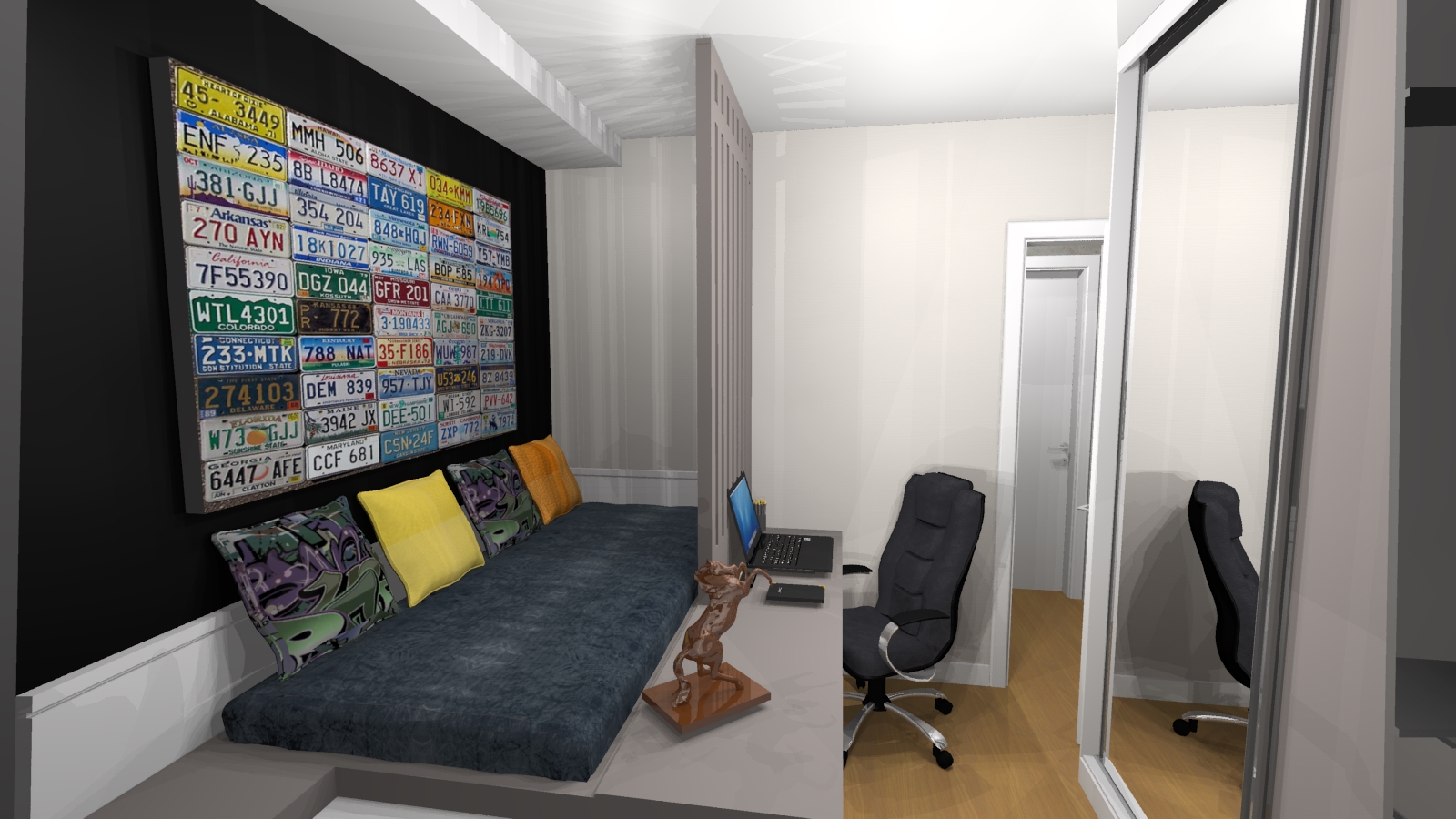 A1 QUARTO SUITE DORMITÓRIO MENINO MARCENARIA PEQUENA APARTAMENTO MODERNO CINZA. 2021