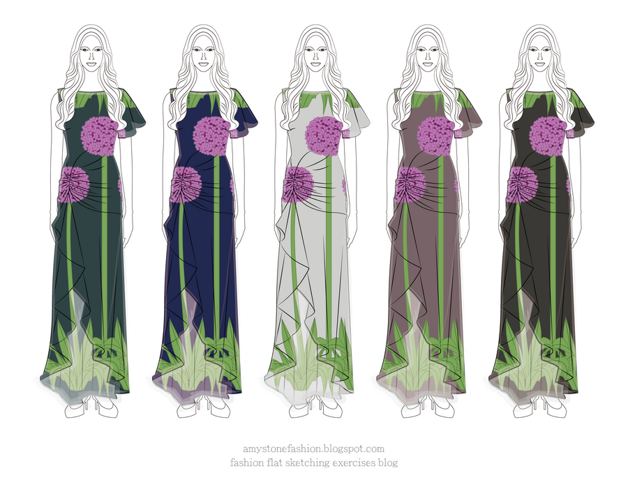 Allium Giganteum Print Gowns Drawing