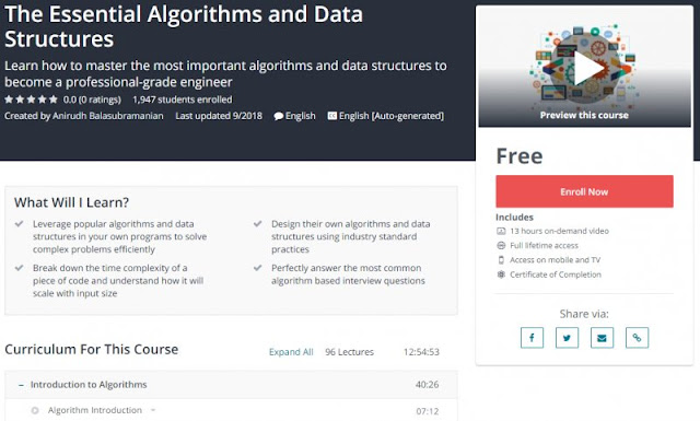 [100% Free] The Essential Algorithms and Data Structures