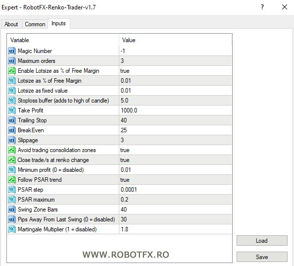 Renko Trader Settings Renko Trader Settings