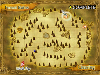 A map of Forest Ruins - Clearing in The Legend of Legacy.