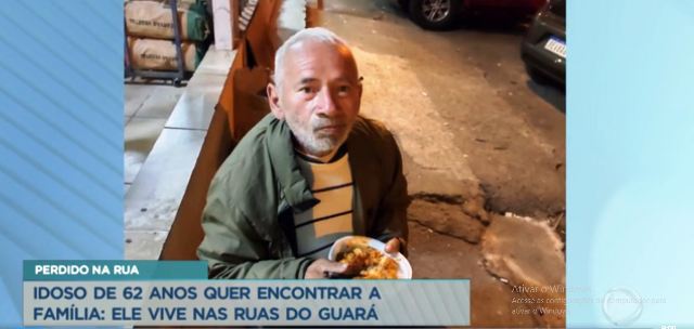 Idoso parnaibano de 62 anos vaga pelas ruas do Guará, no DF, em busca da família