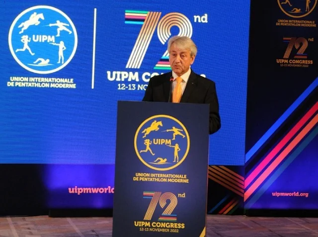 Presidente do UIPM durante congresso da entidade