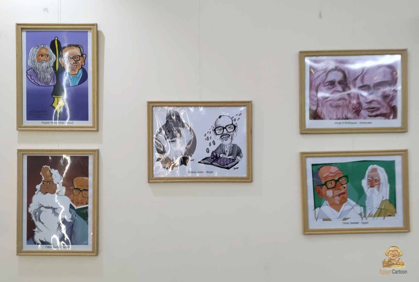 Photos from Inauguration of the International Caricature Exhibition on "Tagore and Mahfouz"