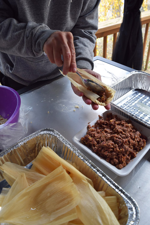 Making tamales