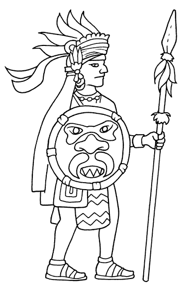 COLOREA TUS DIBUJOS: Guerrero Azteca