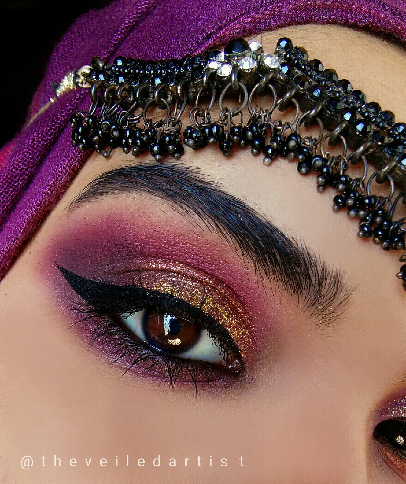 Pink And Gold Glitter Glam Smokey Eyes Tutorial The Veiled Artist
