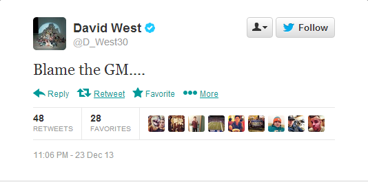 David West tweets about the Brooklyn Nets