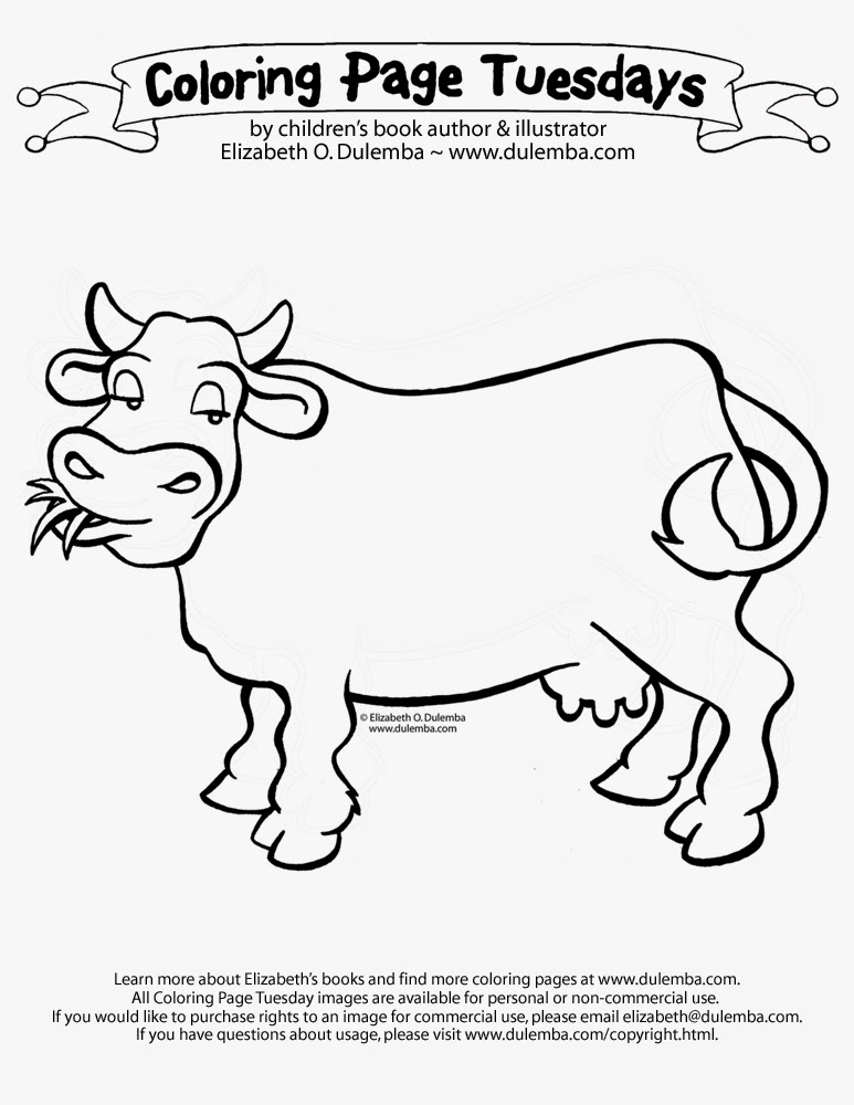 Cow pictures to color, cow on farm coloring