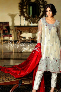 Net Chiffon Formal Dresses With Silk Dubatta