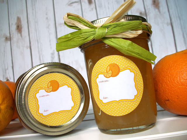 Cute Orange Marmalade Mason Jar Labels