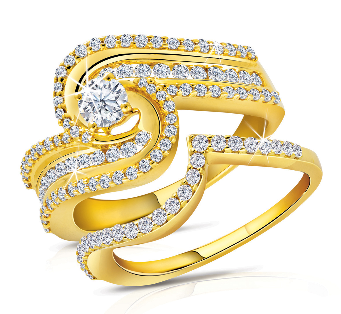 Gold female wedding rings