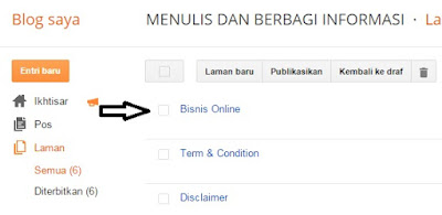 Cara Membuat Laman Di Blog