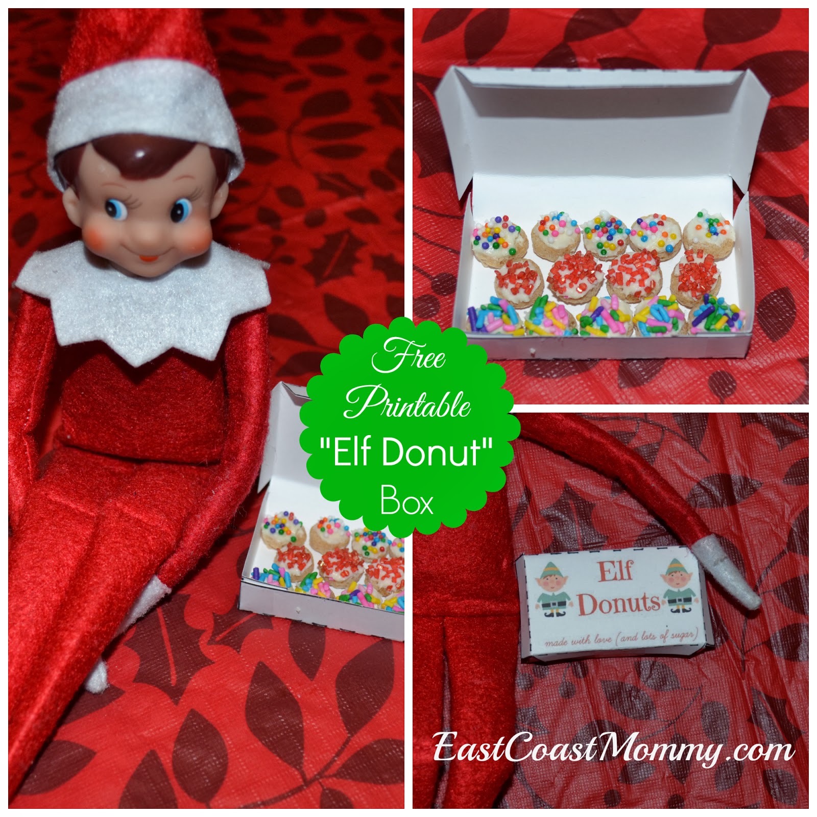 East Coast Mommy: Elf on the Shelf Donuts free printable box
