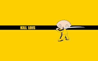 Funny Stewie Griffin with Kill Bill Costume Kill Lois Poster