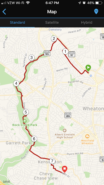 Map of my walk including mileage notations.