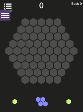 Iphone Webアプリ 六角形のブロックを並べて消していく 1010 系ゲーム Hex Frvr Webstjam