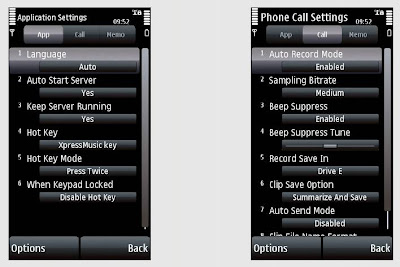 is a free call recorder for s60 v5 Nokia N8 E7 C7 E6 C6 500 N96 N97 5233 5800 5230 E5 C5 E71 N82 N73 E63 etc. *Although it is free and will be free forever, AbcRecorder is more powerful than many expensive Nokia call recorders available in the market. *Record phone call automatically or manually, save important conversations as your will. *Record voice memo, meeting, lecture etc, make your phone as a dictaphone. *Manage recorded clips, search, play back, view, delete, copy, move, send etc. *You can turn beeps on or off. *All devices can use hotkey to start/stop recording conveniently. *Automatically send clips via MMS/Email. *Manuallly send clips via MMS/Email/Bluetooth/Infrared. *Privacy protection, prevent other software (for example the media player etc.) to access your recorded clips. *User friendly, easy to use. *Support English, Spanish, Italian, Russian, Chinese.   Compatibility: AbcRecorder supports following phones: * Symbian^3/Anna/Belle: Nokia N8-00 / C6-01 / C7-00 / C7 Astound / E7-00 / X7-00 / E6-00 / Oro / T7-00 / 702T / 500 / 801T / 603 / 700 / 701 * S60 5th(V5): Nokia C5-06 / C5-05 / C5-04 / C5-03 / 5250 / 5228 / 5233 / C6-00 / 5230 Nuron / 5235 Ovi Music Unlimited / Nokia N97 mini / X6-00 / 5230 / 5530 XpressMusic / N97 / 5800 XpressMusic * S60 3rd(V3) FP2: Nokia C5-00 5MP / Nokia X5-01 / E73 Mode / C5-01 / X5-00 / E5-00 / 6788i / C5-00 / 6700 slide / 6788 / Nokia 6760 slide / 6790 slide / 6790 Surge / E72 / 6730 classic / E52 / E71x / 5730 XpressMusic / N86 8MP / Nokia 6710 Navigator / 6720 classic / E55 / E75 / 5630 XpressMusic / N79 / N85 / N96-3 / Nokia 5320 XpressMusic / 6650 fold / 6210 Navigator / 6220 classic / N78 / N96 * S60 3rd(V3) FP1: Nokia E63 / E66 / E71 / 6124 classic / N82 / E51 / N95-3 NAM / N81 / N81 8GB / N95 8GB / 6121 classic / Nokia 6120 classic / 5700 XpressMusic / 6110 Navigator / E90 Communicator / N76 / 6290 / N95 * S60 3rd(V3): Nokia E61i / E65 / N77 / N93i / N91 8GB / E62 / E50 / 5500 Sport / N73 / N93 / N71 / N80 / N92 / Nokia E60 / E61 / E70 / 3250 / N91 * Iphone (ios) / Android / Windows mobile (Smartphone,  Pocket PC, Touch Screen) / all java supported Handset. AbcRecorder Q&A: Q: Can AbcRecorder work if another recorder software is running in the mean time? A: In this case only one of two recorders, either AbcRecorder or that recorder can work. So please disable or uninstall that recorder software first. Q: Where are the recorded clips saved in? I can't find them in the phone. A: To protect your privacy we used the Symbian Data Caging technology, other software (for example the media player etc.) can't visit clips in your phone. Press the "Copy To/Move To" menu item to copy/move clips to a public folder (for example E:\ABC folder) if you want to share them or transfer them to your computer. Download AbcRecorder: Download AbcRecorder, it's free forever. AbcRecorder 2.30