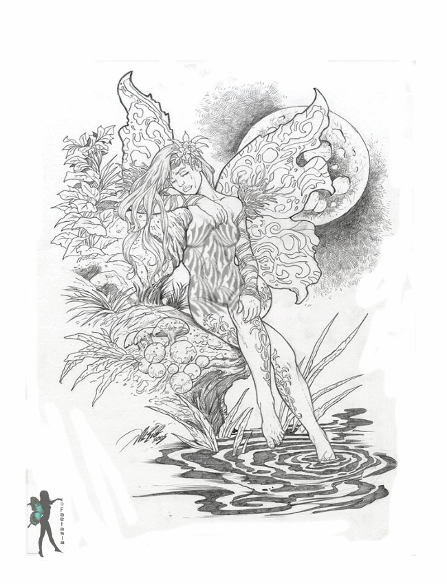 Free Adult Fairy Coloring Pages 1