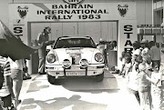 Joe Moussa starting the 1983 Bahrain International Rally (img )