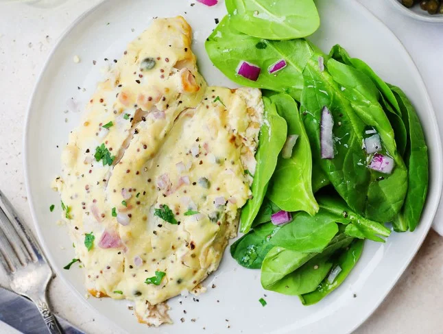 ROASTED TILAPIA WITH MUSTARD SAUCE