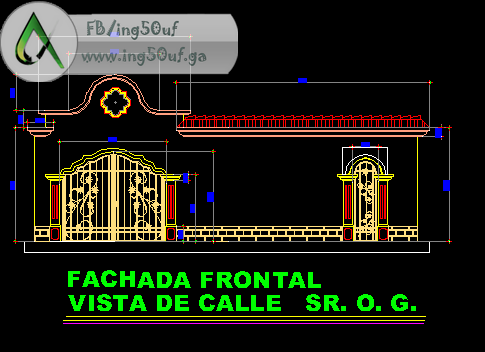 واجهة منزل بشكل جميل اوتوكاد dwg