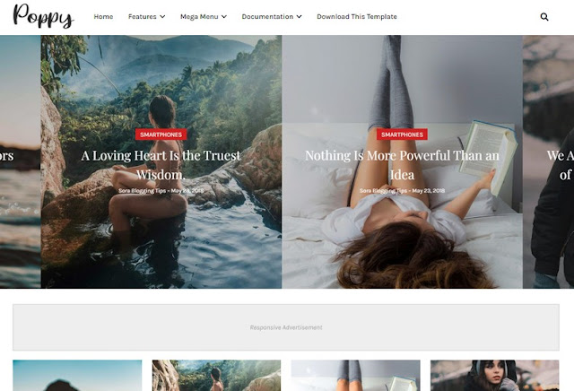 9. Poppy Blogger Template